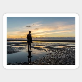 Sunset light, Crosby beach Sticker